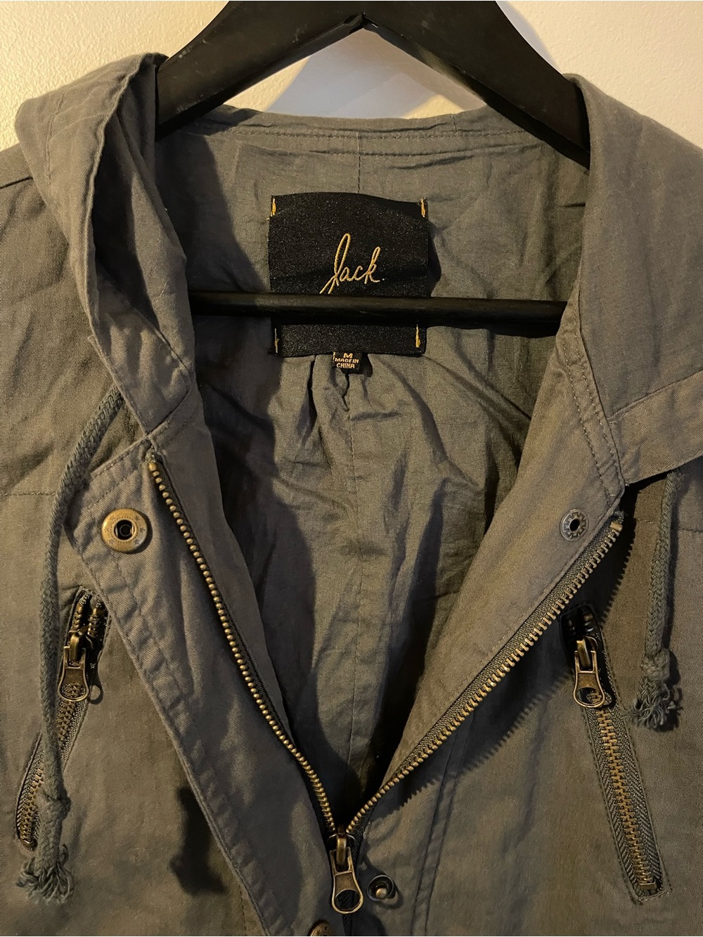 Jack BB Dakota Olive Green Utility Military Anorak Parka Jacket M - Picture 4 of 5
